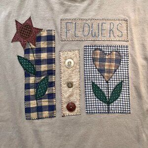 Fruit of the Loom vintage cotton shirt flowers 90s